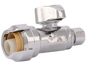 SHARKBITE STOP VALVE, 1/2 X 1/4 IN CONNECTION, COMPRESSION, 200 PSI PRESSURE