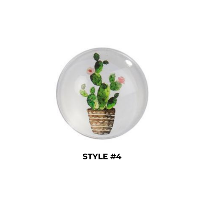 CACTUS ROUND GLASS MAGNET 1.5"