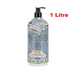Decorative bottle with pump dispenser labeled '1 Litre' on a white background