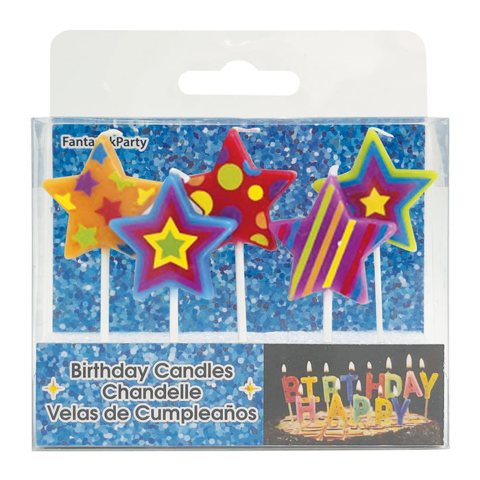 BIRTHDAY CANDLE STAR PICKS 5PCS