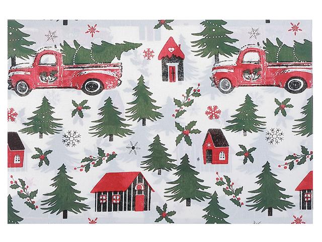 COTTON FUSED CHRISTMAS RED TRUCK PLACEMAT