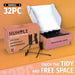 HUHOLE black slatwall hooks packaging with hooks on an orange background