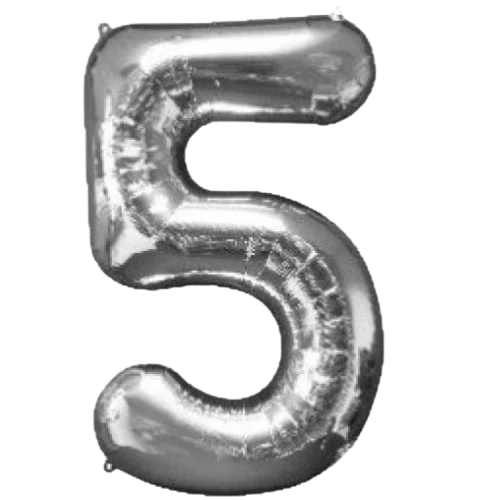 34" SILVER BALLOON FOIL NUMBER