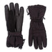 Pair of black gloves with drawstring on a white background