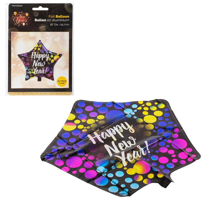 NEW YEARS 18" STAR FOILED BALLOON