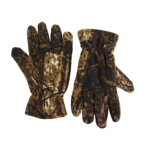 Pair of camouflage gloves on a white background