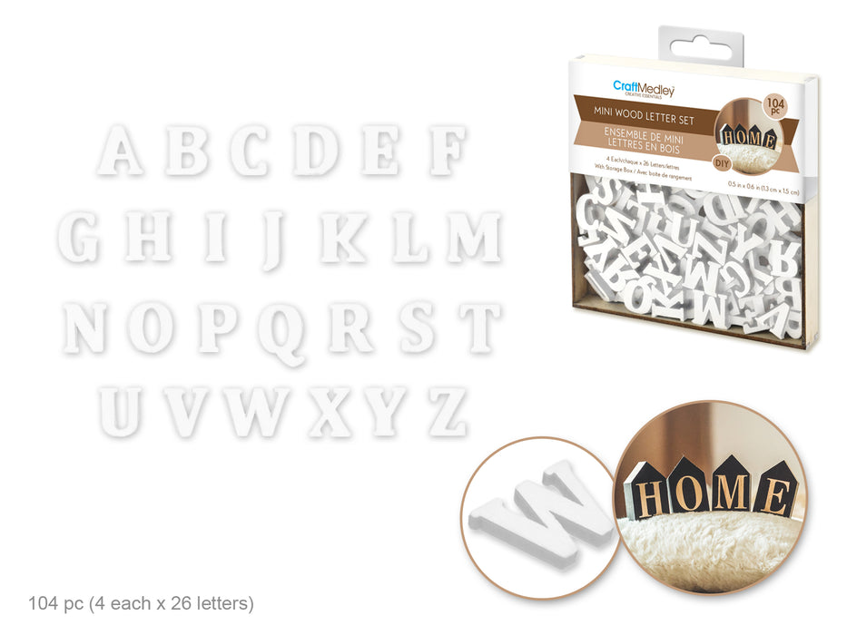 MINI LETTER BOX SET 104PC - WHITE