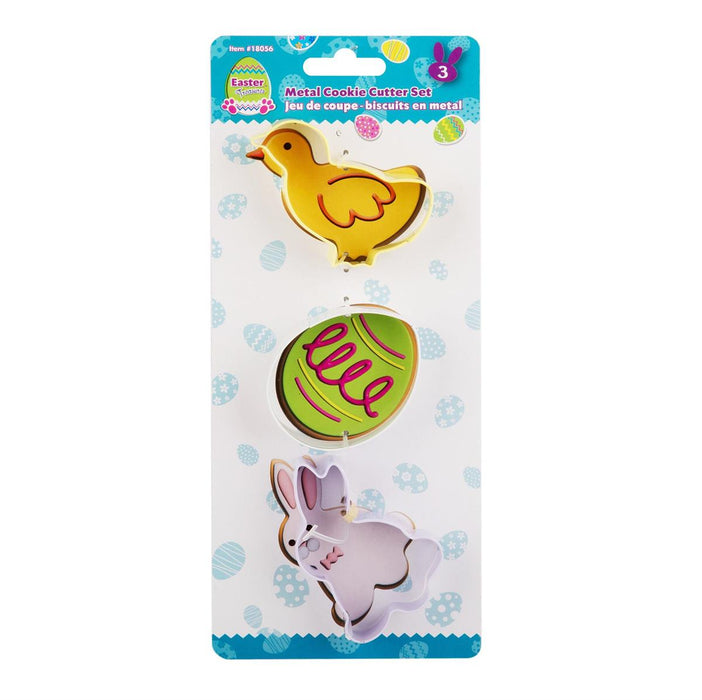 EASTER 3PCS METAL COOKIE CUTTER SET
