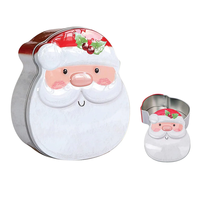 SANTA SHAPED CANDY TIN