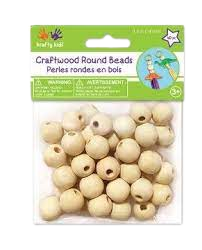 ROUND BEEDS NATURAL 25 PCS - 18MM
