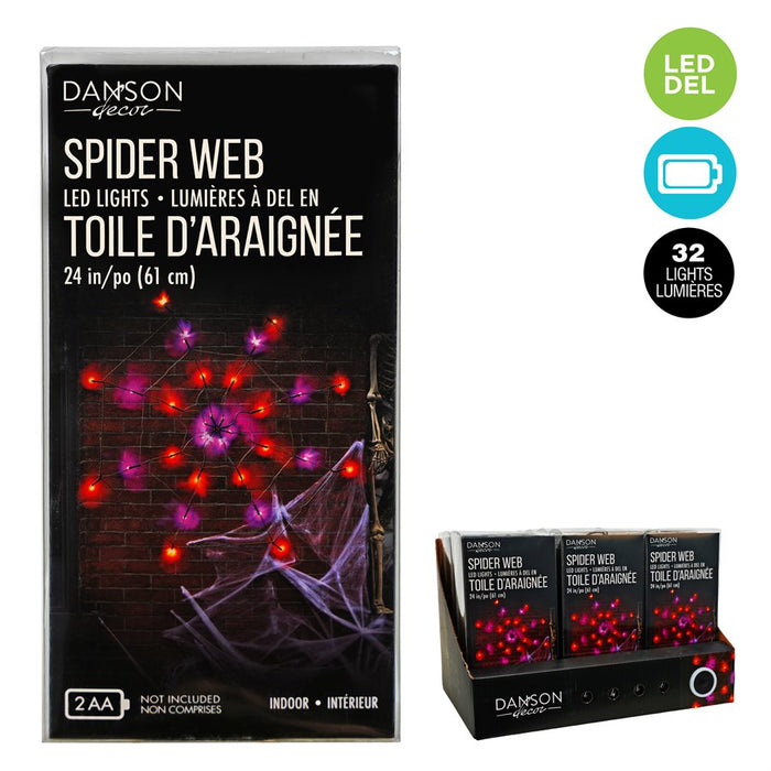 SPIDER WEB WITH 32 LED LIGHTS