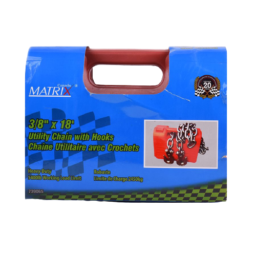 UTILITY CHAIN WITH HOOKS 3/8IN X 18FT