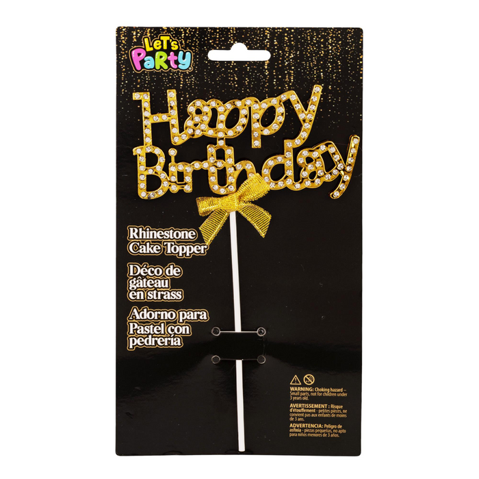 ACRYLIC BIRTHDAY CAKE TOPPPER - HAPPY BIRTHDAY - GOLD FOIL