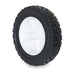 Black tire with white rim on a white background