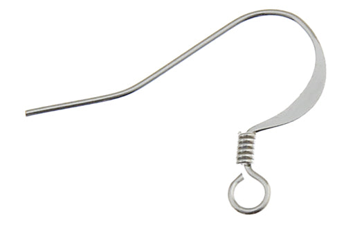 FISH HOOK EARWIRE SLENDER 14MM NICKEL 10PK SINGLE