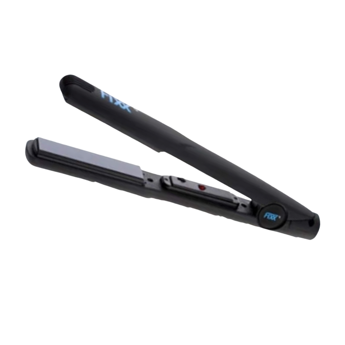 Black hair straightener with 'FLEX' branding on a white background