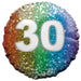 Multicolored balloon with the number '30' on a white background