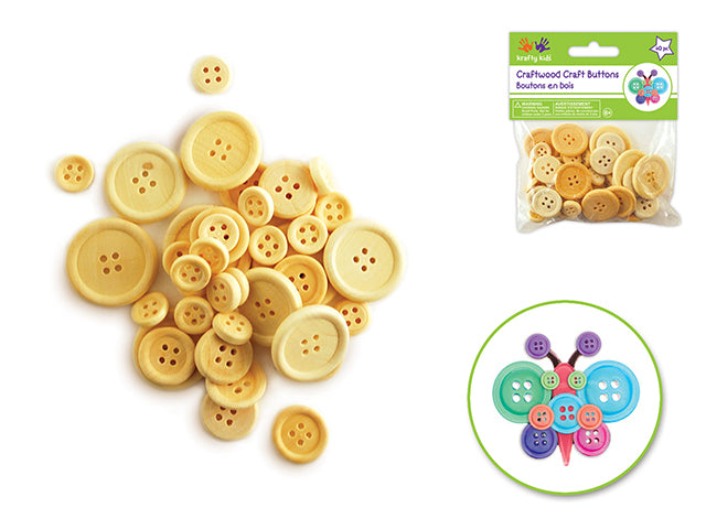 CRAFTWOOD CRAFT BUTTONS 40PK