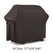 Dark brown grill cover with dimensions M Size, 57" x 24" x 46" on a white background