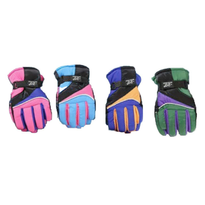 KIDS SKI GLOVE 4 ASST W CUFF TRAP