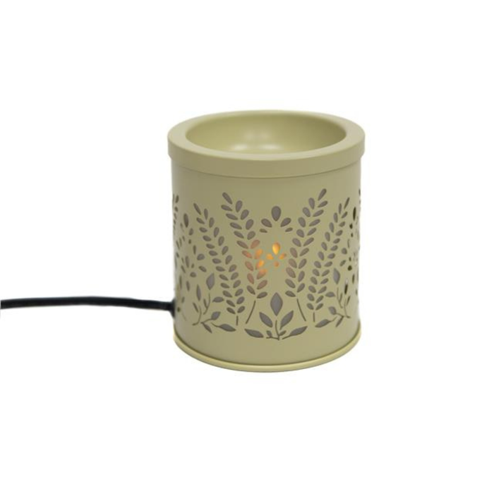 Ceramic oil warmer with floral design on a white background
