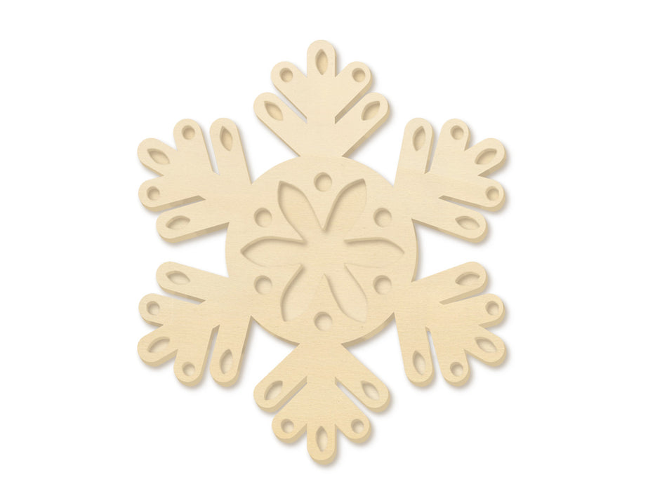HOLIDAY WOOD: 10IN DIY PLAQUE 3D 7MM(T) D) SNOWFLAKE