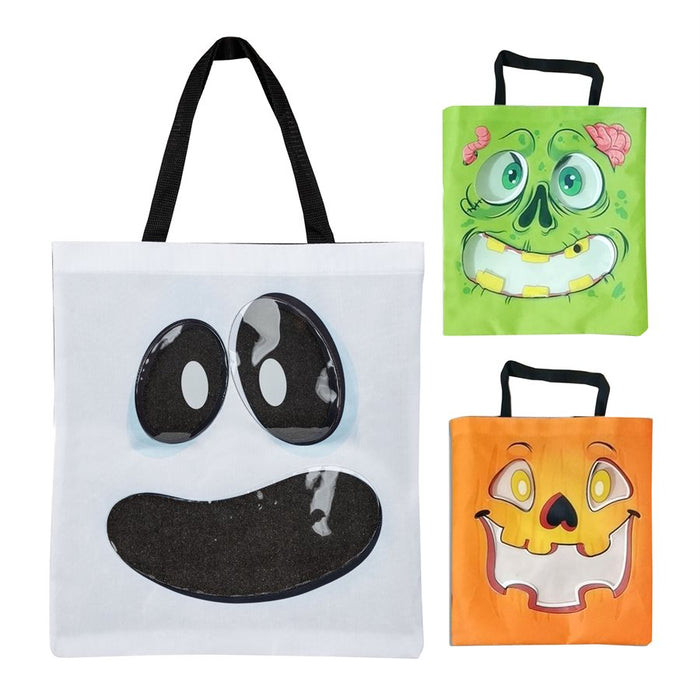 ASST HALLOWEEN PVC CHARACTER LOOT BAG WITH CLEAR MOUTH 34CM X 40CM