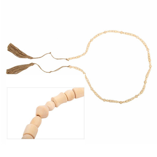 Beaded necklace with tassel on a white background