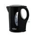 Salton Cordless Jug Kettle in black with 1L capacity, featuring side water level window, hinged lid, and ergonomic handle.