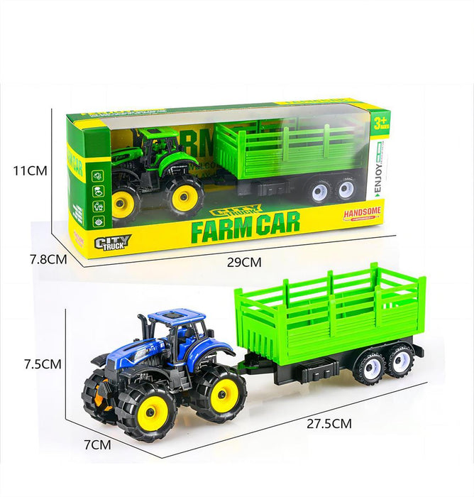 FRICTION FARM TRACTOR W/TRAILER