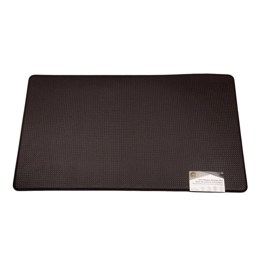 Black mat with a label on a white background