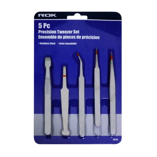 ROK 5PC PERCISION TWEEZER SET