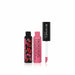 Rimmel London Provocalslips 16 Hour Kiss Proof Lip Colour set, featuring a black tube with pink lip print patterns, a pink squeeze tube, and a white applicator wand with pink gloss tip on a white background.