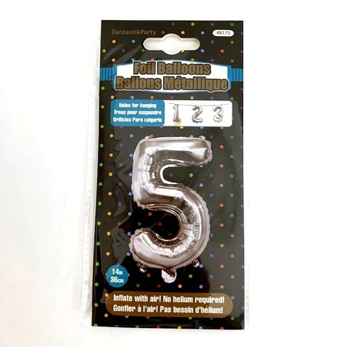 14" SILVER BALLOON FOIL NUMBER