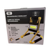 Rechargeable worklight packaging with specifications on a white background