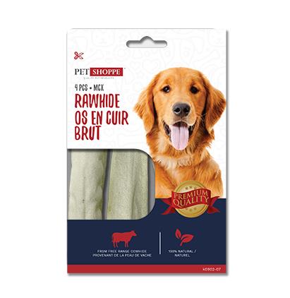 RAWHIDE 5'' ROLLS, - 4 IN PACK