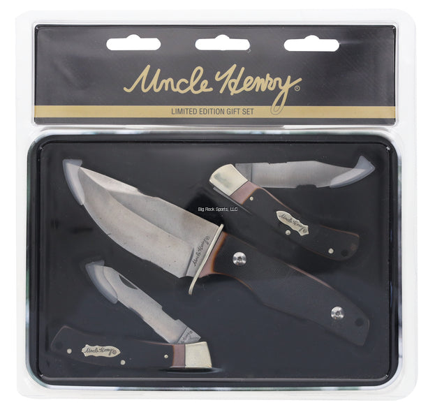 UNCLE HENRY 3PC FIXED FOLDER KNIFE GIFT SET