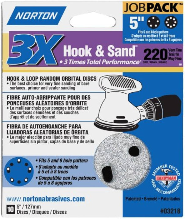 NORTON 5" HOOK & SAND JOBPACK 10SHEETS X10PK
