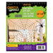 Front of retail packaging for a Ghostly & Ghouls Halloween decoration set, showing a black spider and black widow rope web kit, with product text including 'Black Widow Rope Web' and '60" x 60"'.