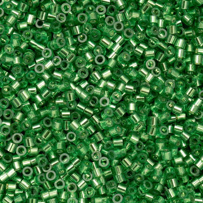 Close-up of green glass beads