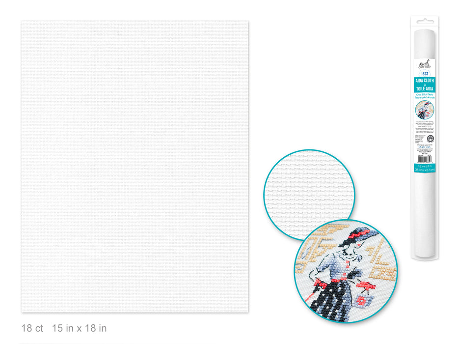 NEEDLECRAFTERS: 18CT AIDA CLOTH 15"X18" WHITE