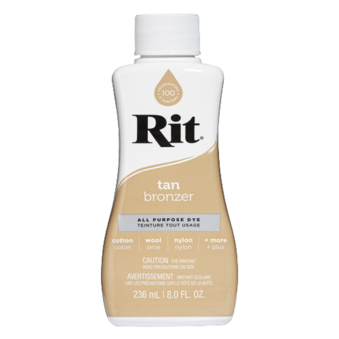 Rit tan bronzer bottle on a white background