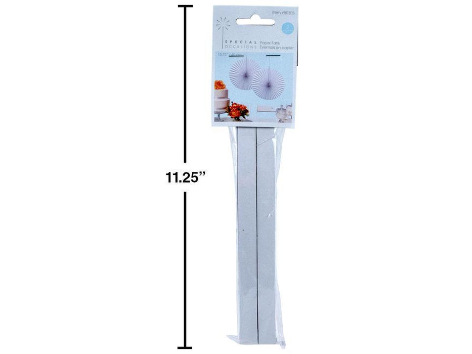 WHITE 2-PC PAPER FAN DECOR - 40CM
