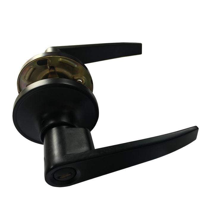 TOUGH GUARD DOOR LOCK LEVER PRIVACY BLACK STRAIGHT HANDLE