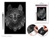Decorative wolf design on a black background with CraftMedley packaging.