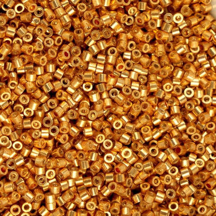 Close-up of small gold beads