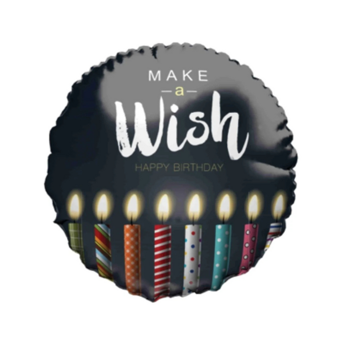 BALLOON FOIL ROUND 18" MAKE A WISH