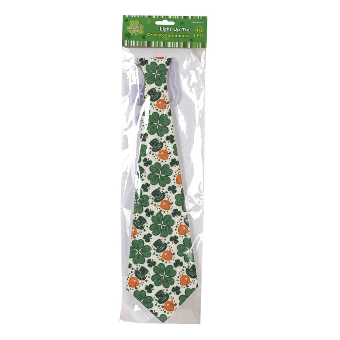 SHAMROCKS LIGHT UP NECKTIE