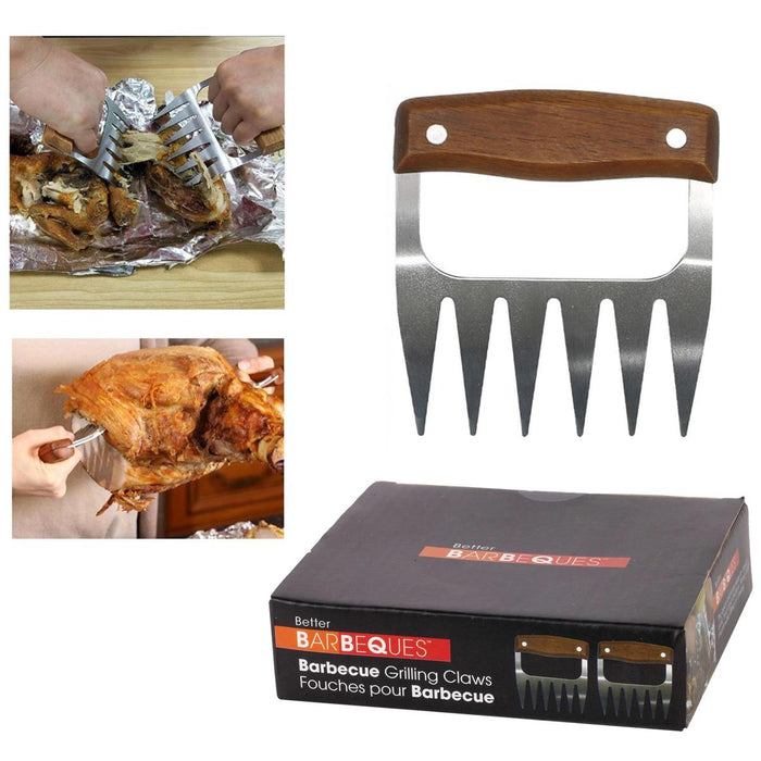 BBQ Set/2 Meat Claws with Wooden Handle, 9.8"x6.8"x5.8", colour box
