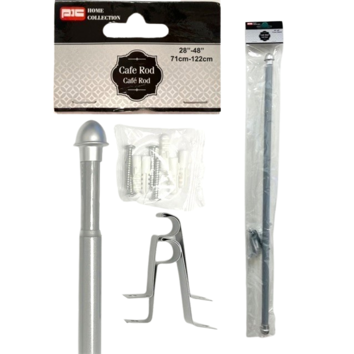 CAFE ROD SET -1/2" SILVER